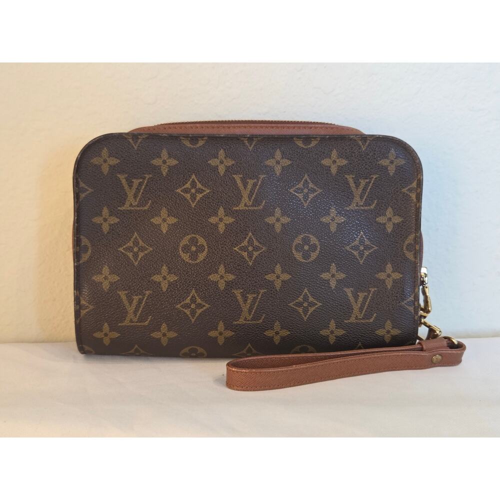 Louis Vuitton Monogram Orsay Clutch Wristlet Bag AR0917 LV Brown Canvas - Picture 2 of 13